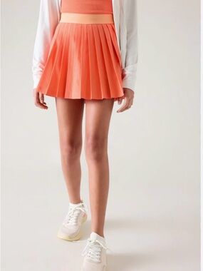 Athleta Girl Pleat Perfect Tennis Skort XL 14 Coral EUC